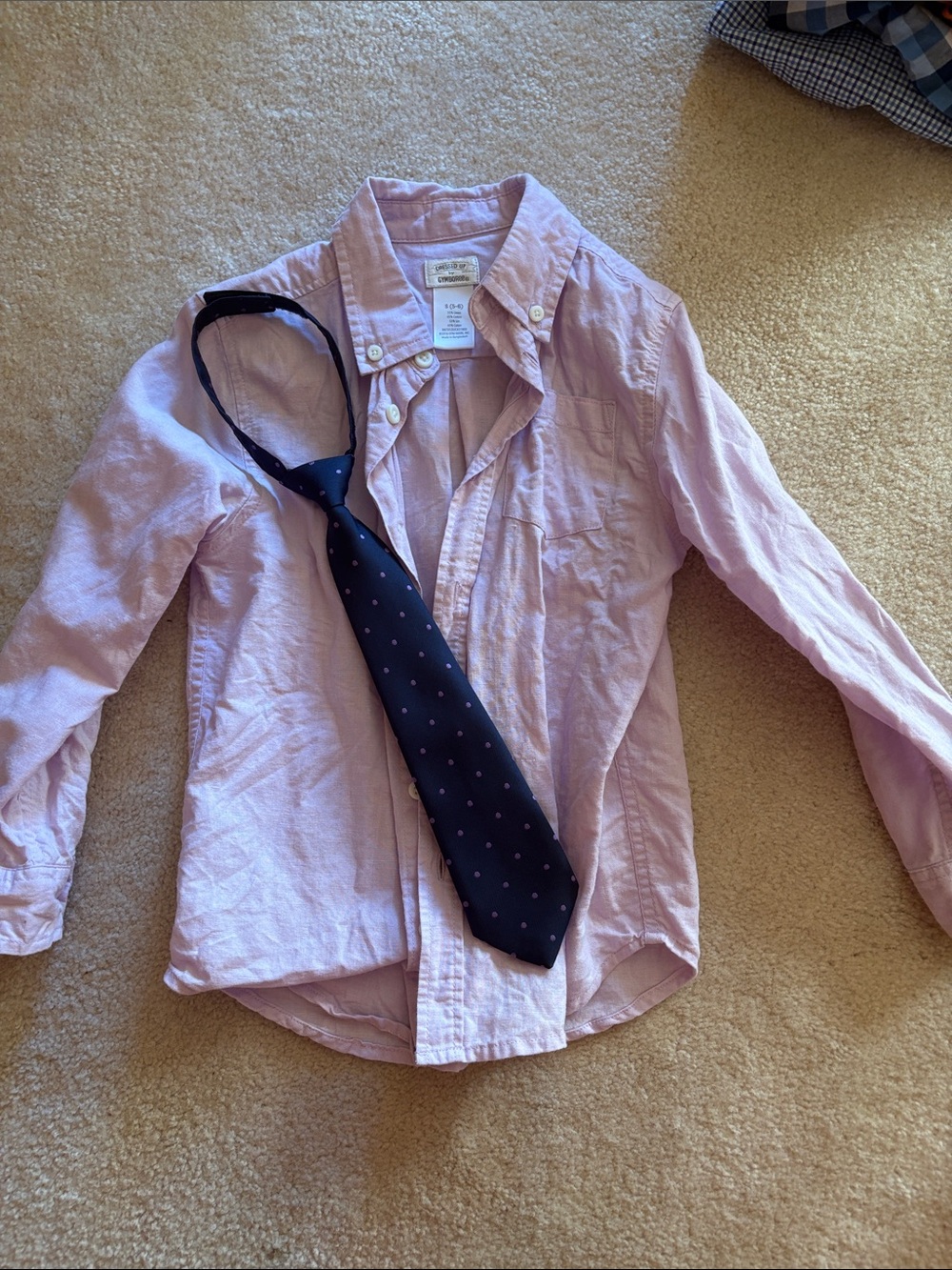 Gymboree Light purple Button-Down Shirt with Classic Collar and tie